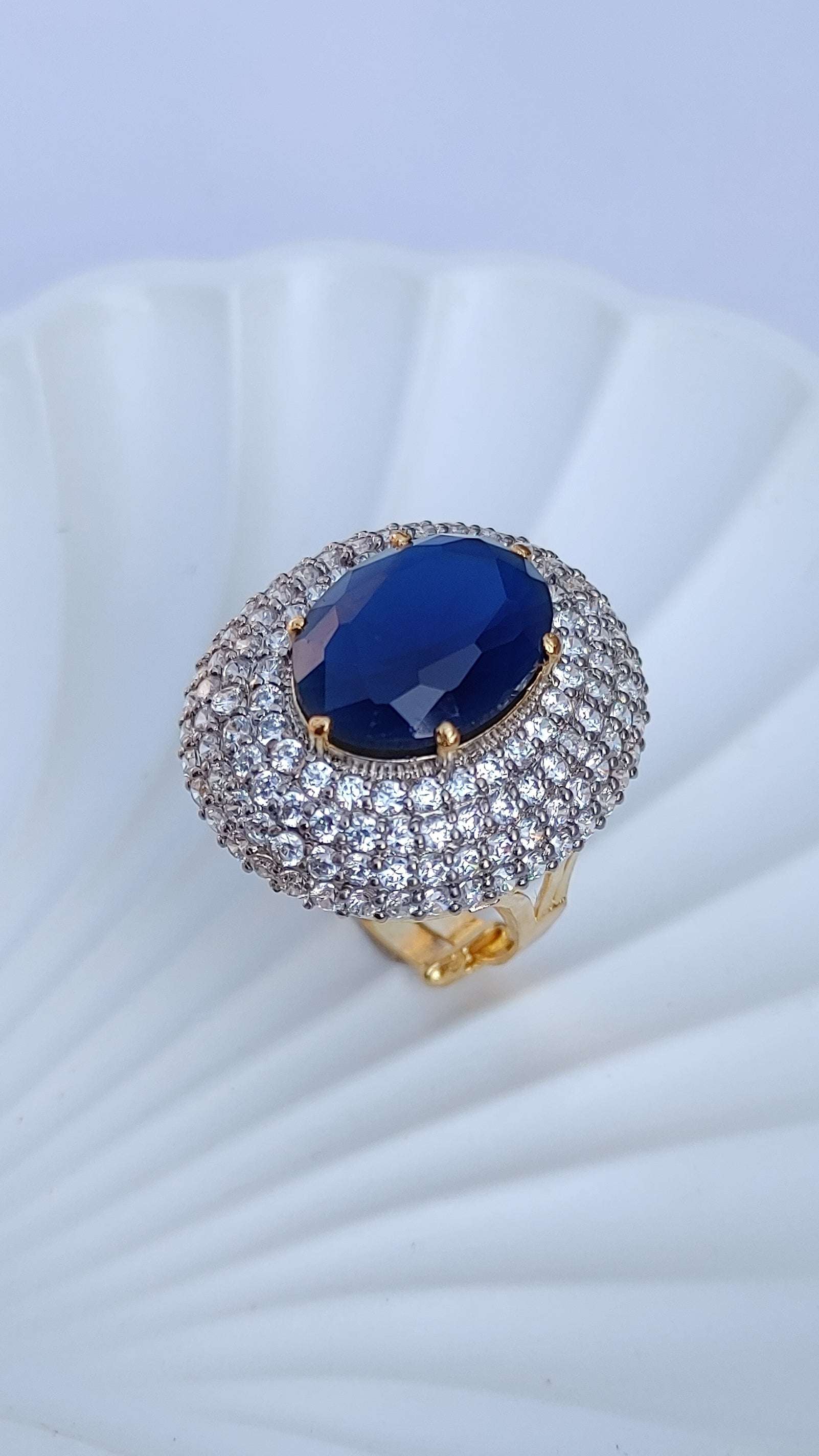 5 Colors | Zircon Judao Rings with Real Stone | 18K Gold Polish | Adjustable Size | 3Yrs Warranty | MR-364