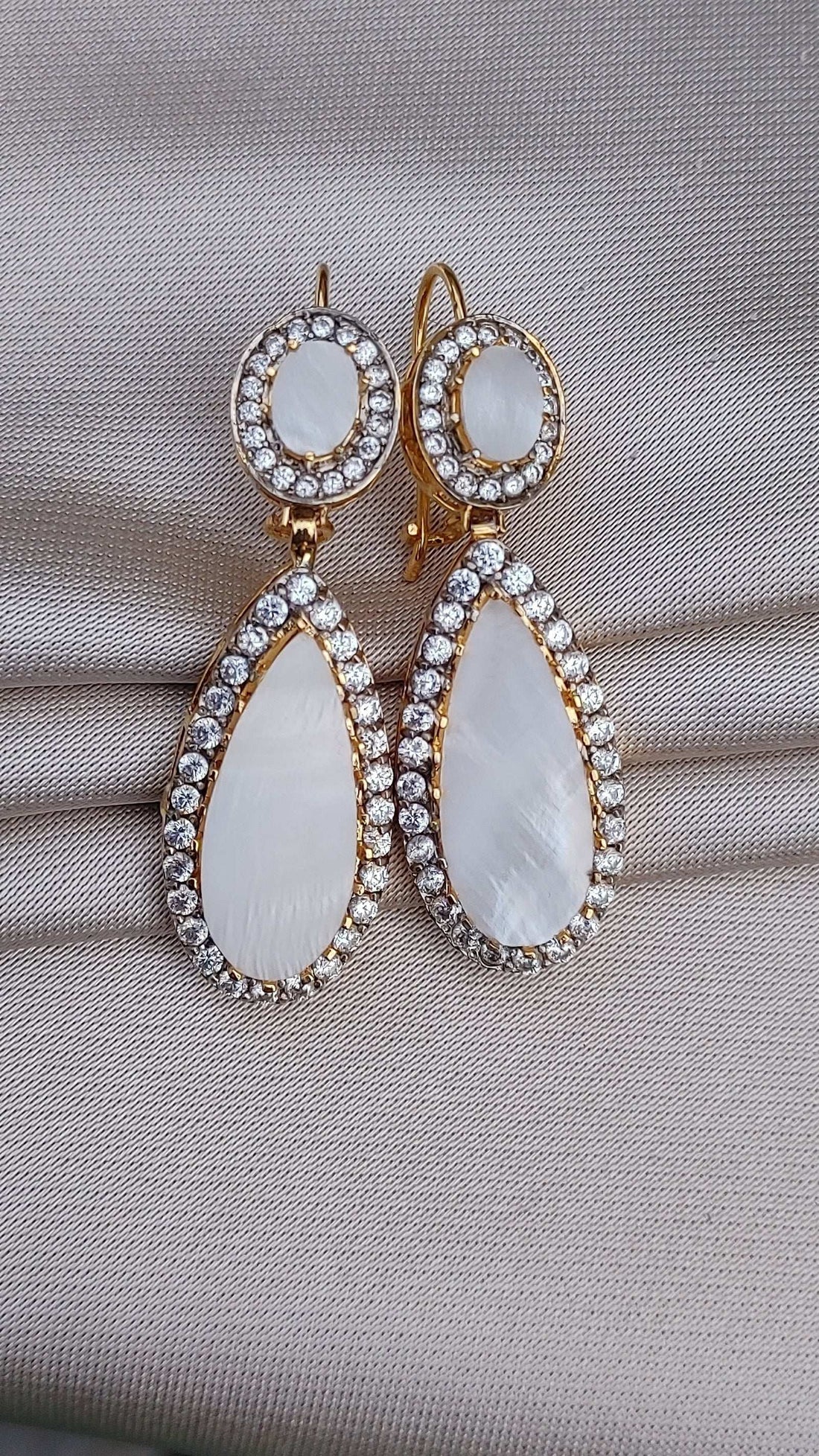 Handmade Judao Studs with Real Stone Original 18K Gold Polish-ME-320