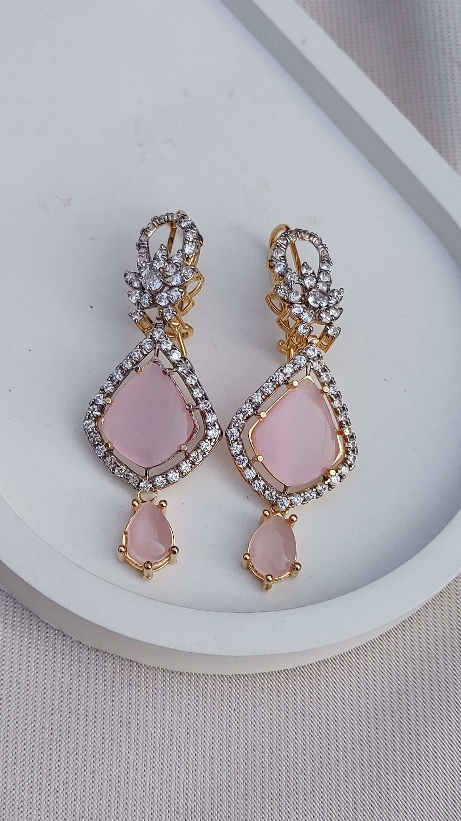 Handmade Judao earrings with Real Stone Original 18K Gold Polish/ME-321