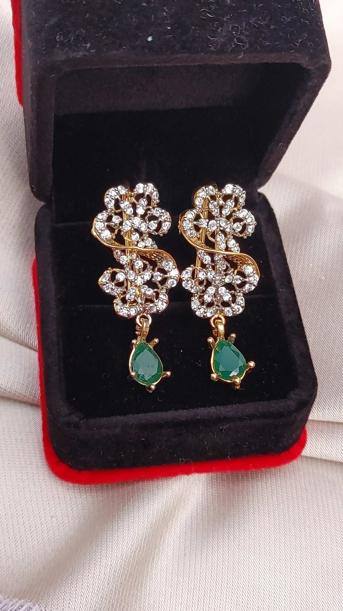 Handmade Judao Studs with Real Stone Original 18K Gold Polish-ME-324