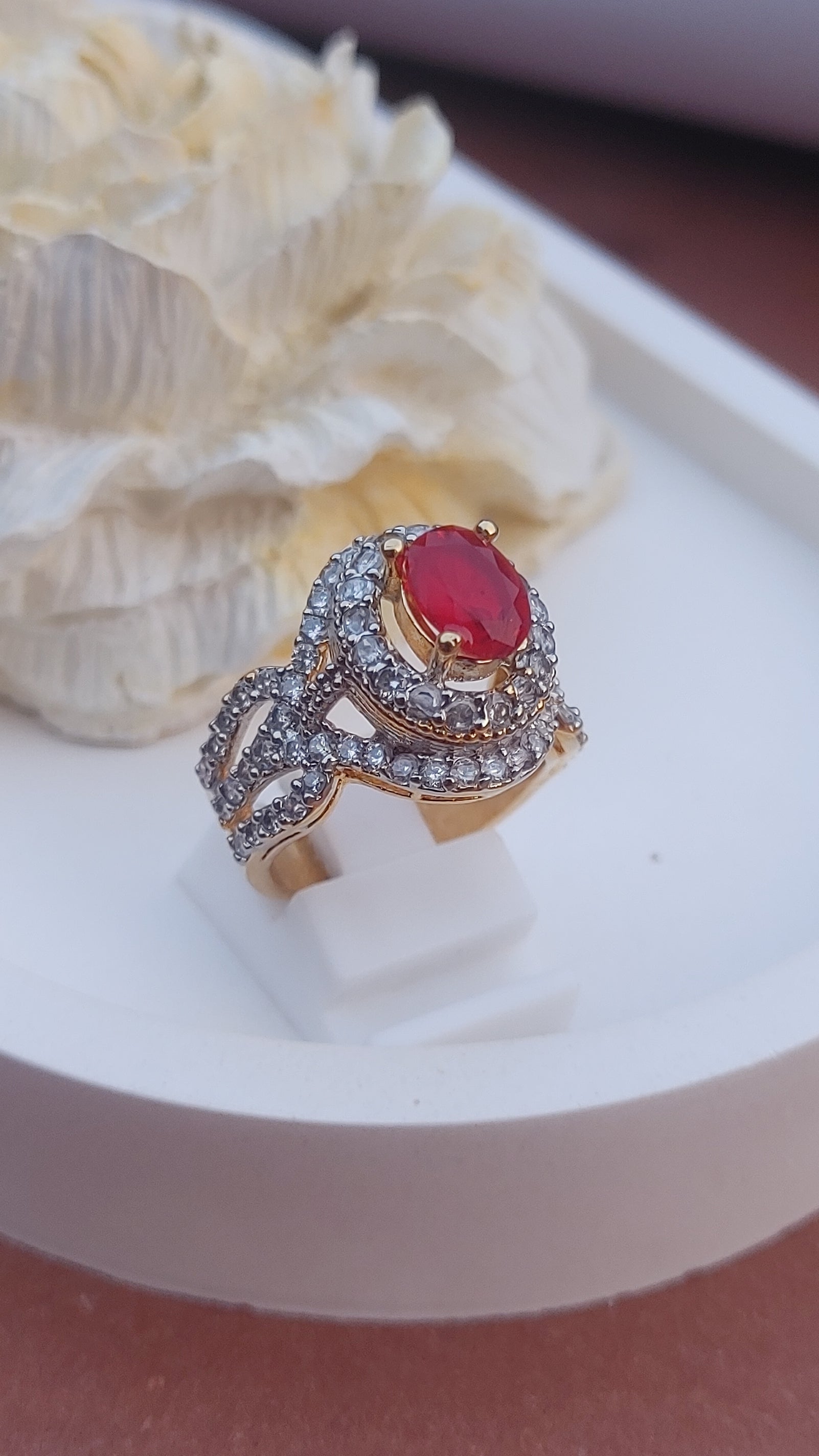 6Colors | Zircon Judao Rings with Real Stone | 18K Gold Polish | Adjustable Size | 3Yrs Warranty | MR-434