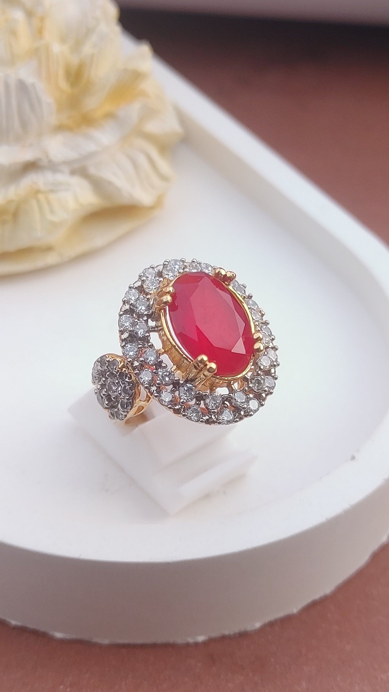 8Colors | Zircon Judao Rings with Real Stone | 18K Gold Polish | Adjustable Size | 3Yrs Warranty | MR-456