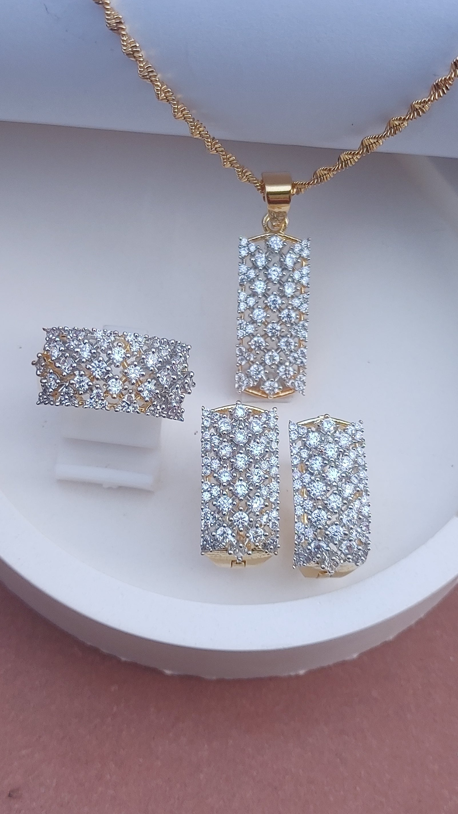 Zircon judao Locket Set | 22K Gold Plated(3 Yrs. Warranty) | Mk-609