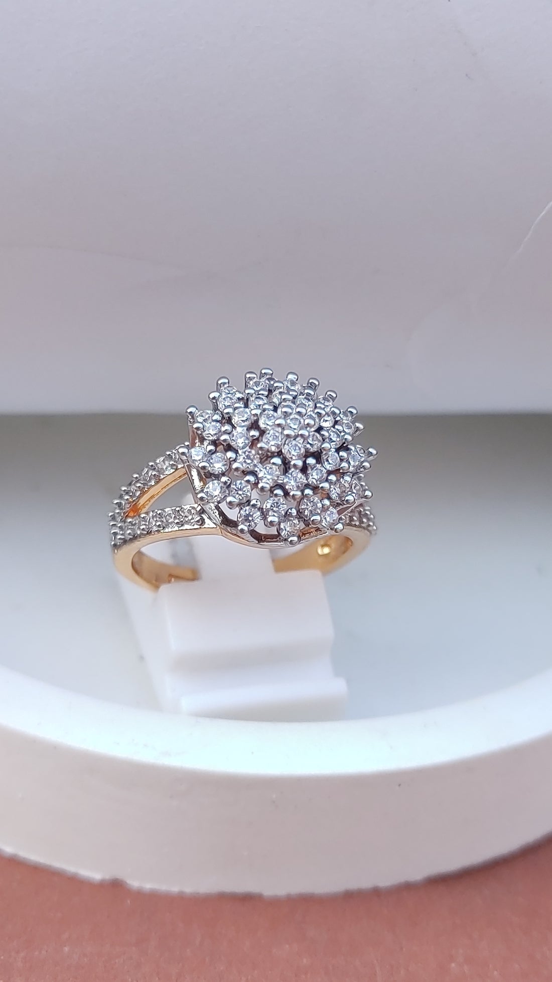 Diamond cut Zircon | judao ring | 22k gold polish | MR-343