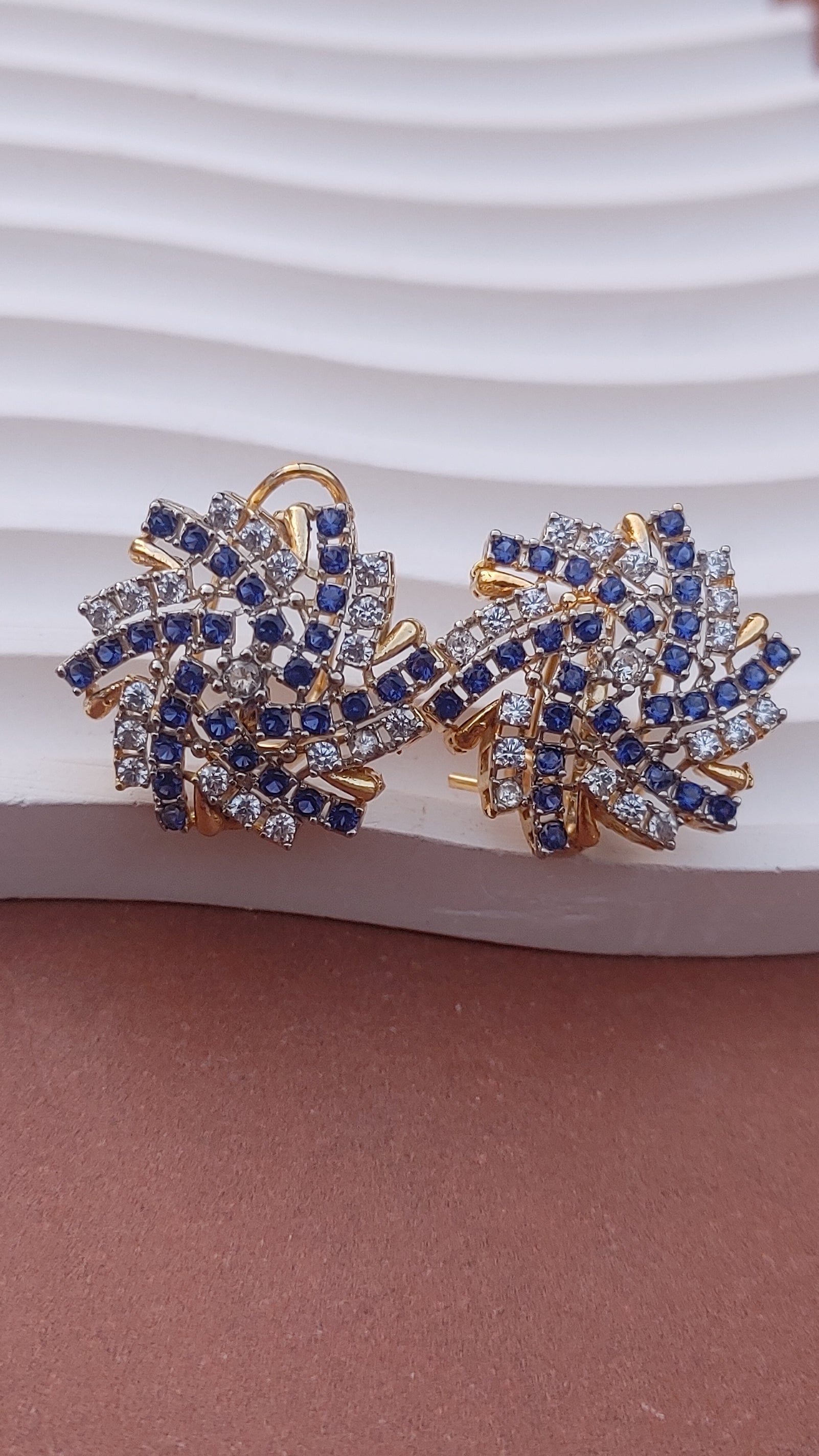 4 colors/Handmade Judao earrings with Real Stone Original 18K Gold Polish/ME-324