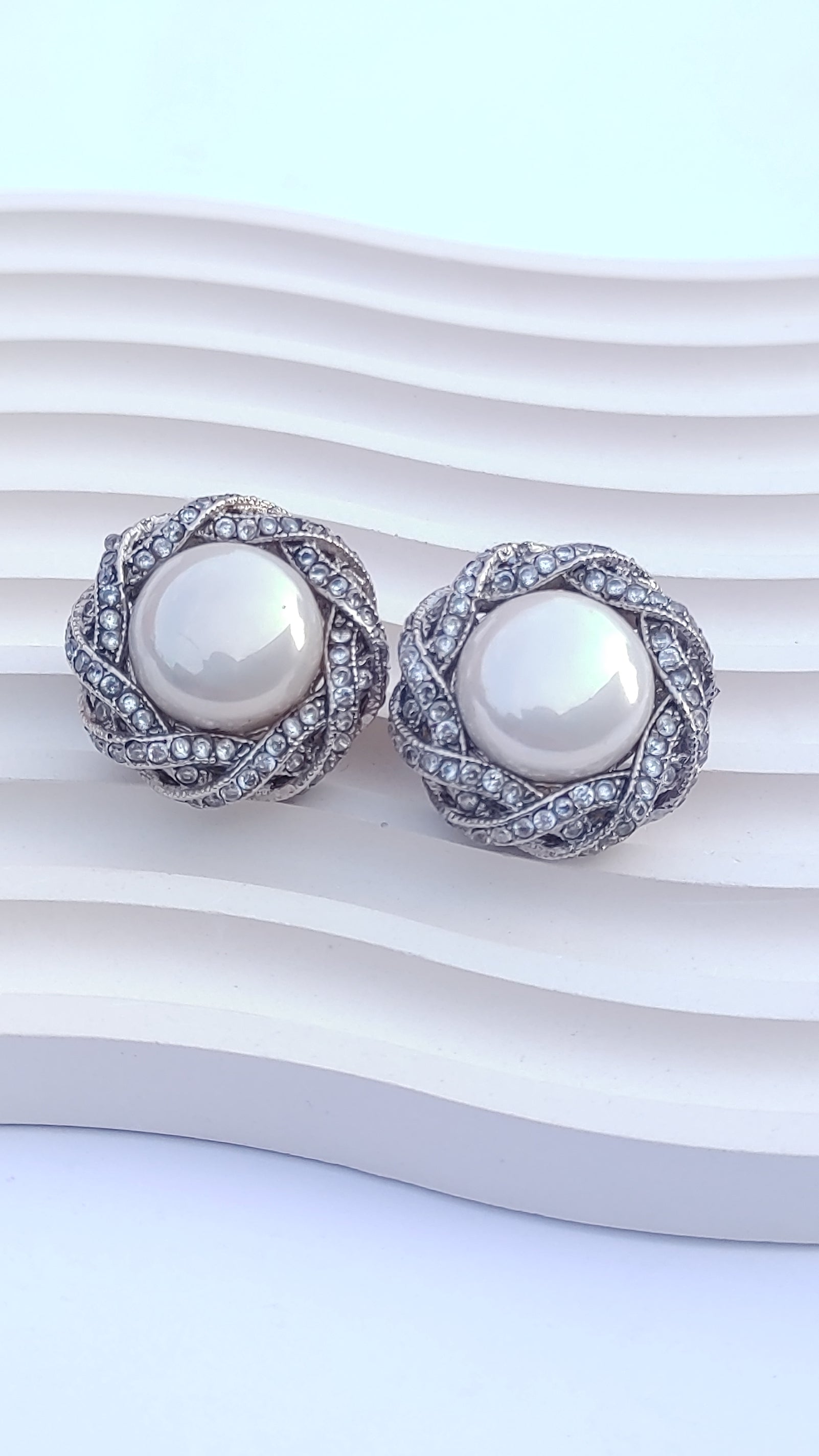 Diamond Cut Zircon Judao Studs 18 K silver plated Hand Made | ME-522