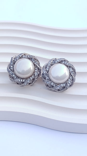 Diamond Cut Zircon Judao Studs 18 K silver plated Hand Made | ME-522