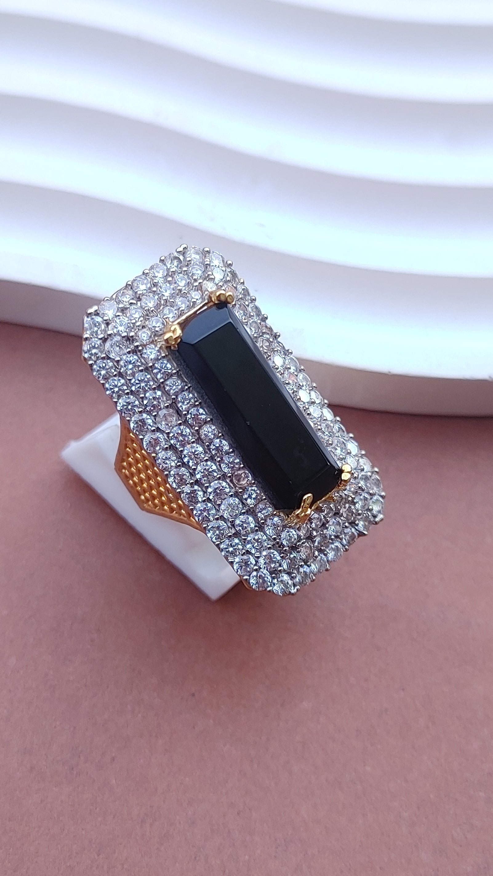 7Colors | Zircon Judao Rings with Real Stone | 18K Gold Polish | Adjustable Size | 3Yrs Warranty | MR-363