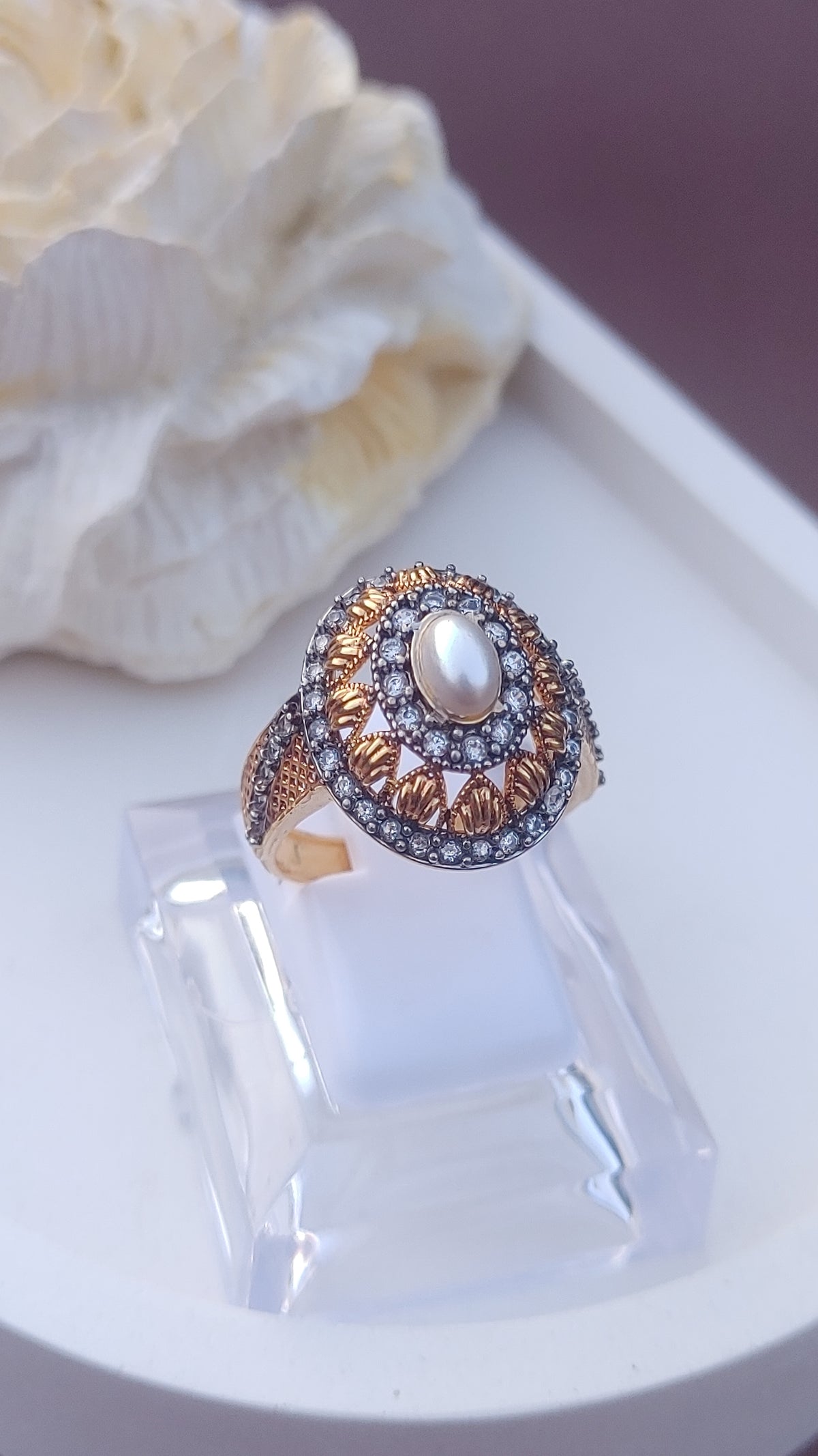 Diamond cut Zircon | judao ring | 22k gold polish | MR-911
