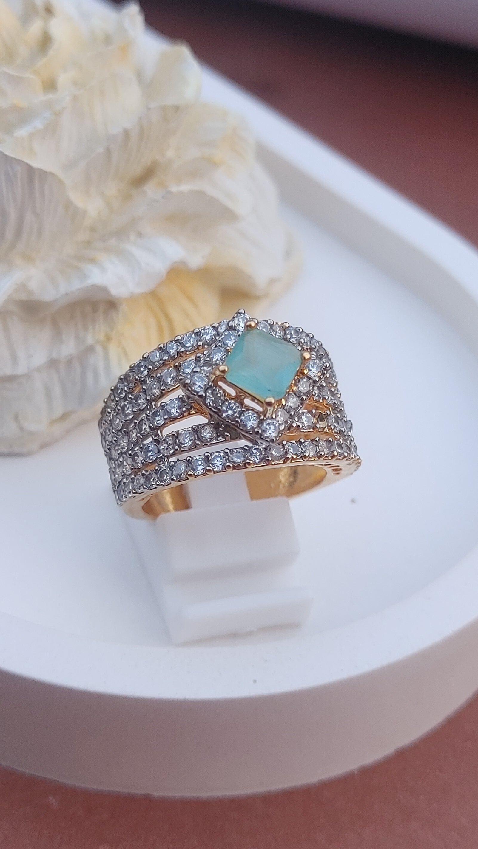 Colors | Zircon Judao Rings with Real Stone | 18K Gold Polish | Adjustable Size | 3Yrs Warranty | MR-661