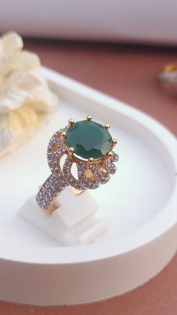 4Colors | Zircon Judao Rings with Real Stone | 18K Gold Polish | Adjustable Size | 3Yrs Warranty | MR-502