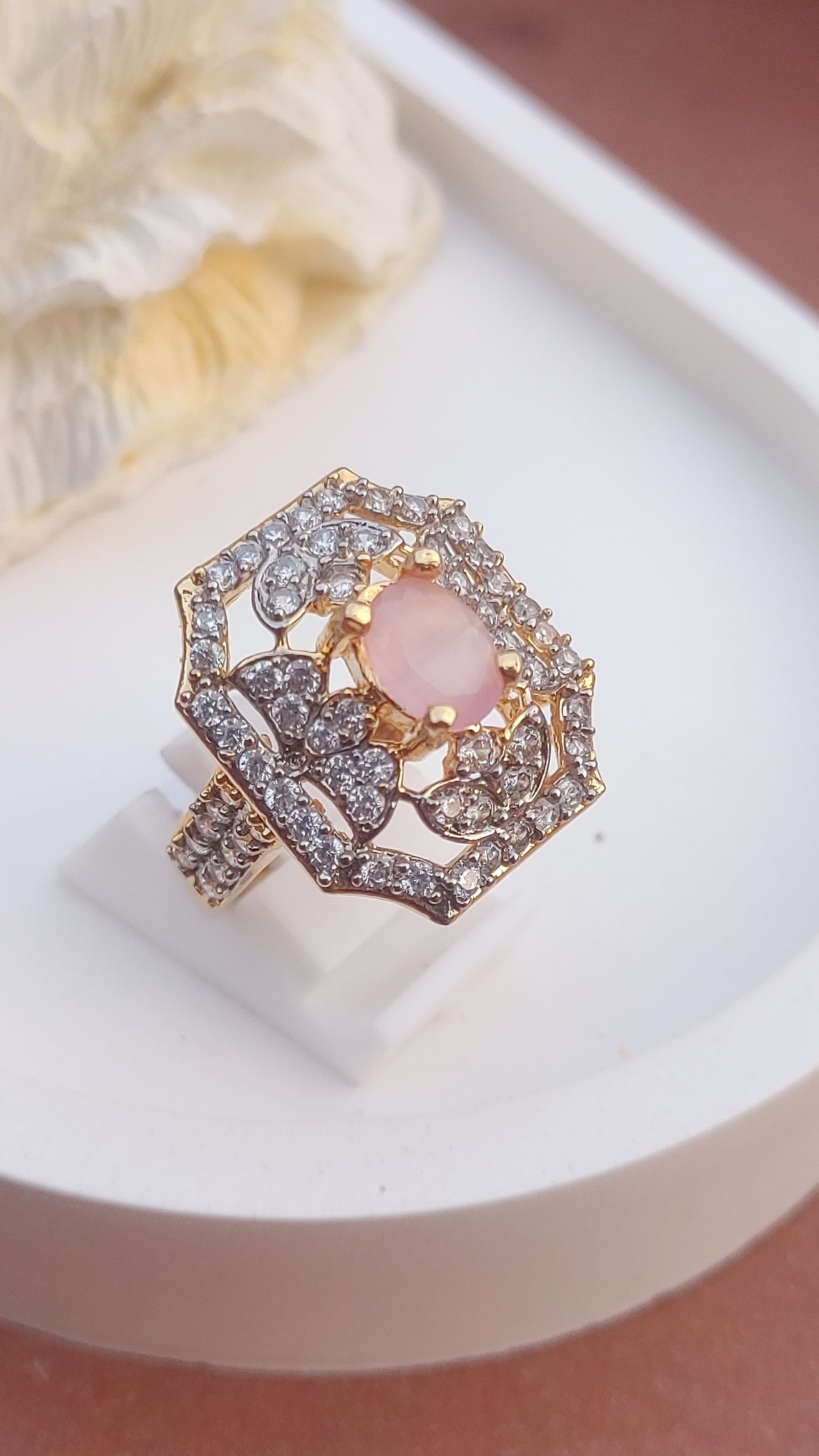 6Colors | Zircon Judao Rings with Real Stone | 18K Gold Polish | Adjustable Size | 3Yrs Warranty | MR-476