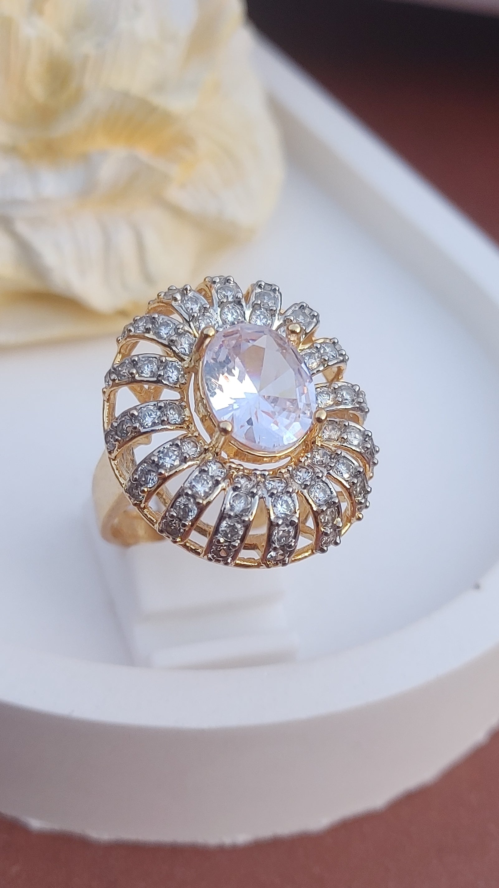 8Colors | Zircon Judao Rings with Real Stone | 18K Gold Polish | Adjustable Size | 3Yrs Warranty | MR-326