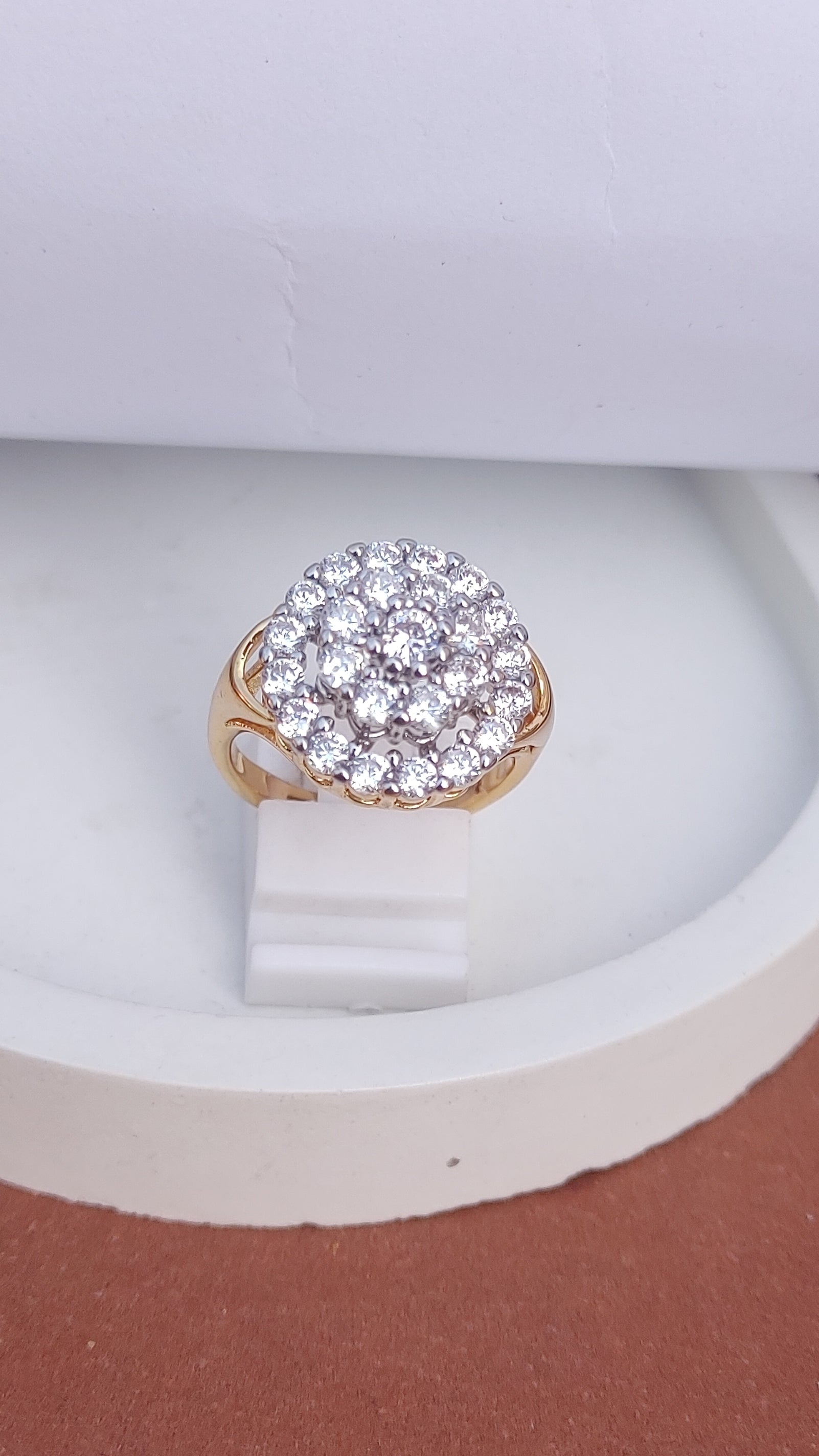 Diamond 💎 cut Zircon judao adjustable ring 22 k gold plated | MR-166