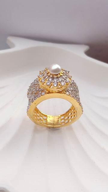 Diamond 💎 cut Zircon judao adjustable ring 22 k gold plated hand crafted | MR-765