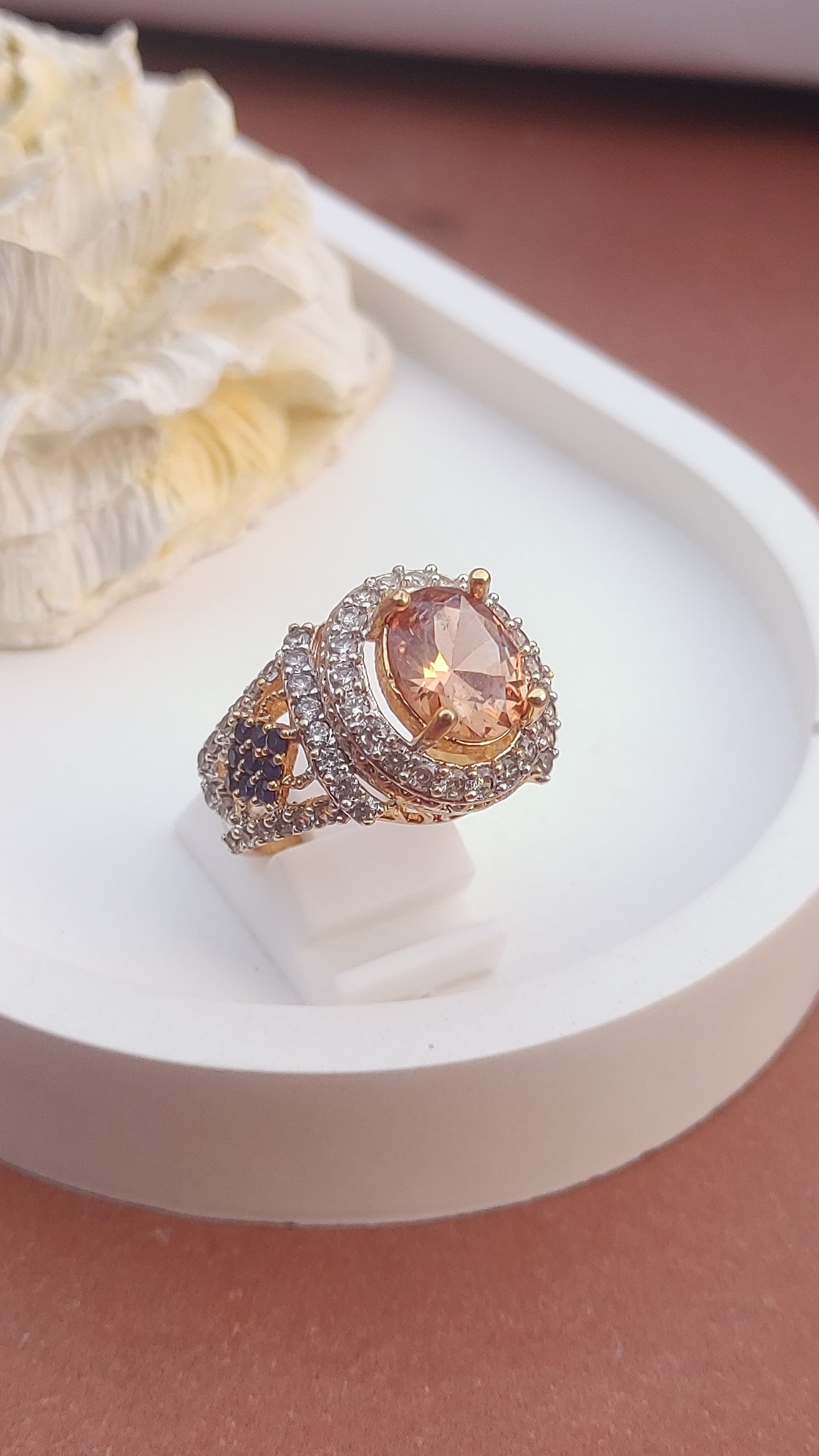 8Colors | Zircon Judao Rings with Real Stone | 18K Gold Polish | Adjustable Size | 3Yrs Warranty | MR-441
