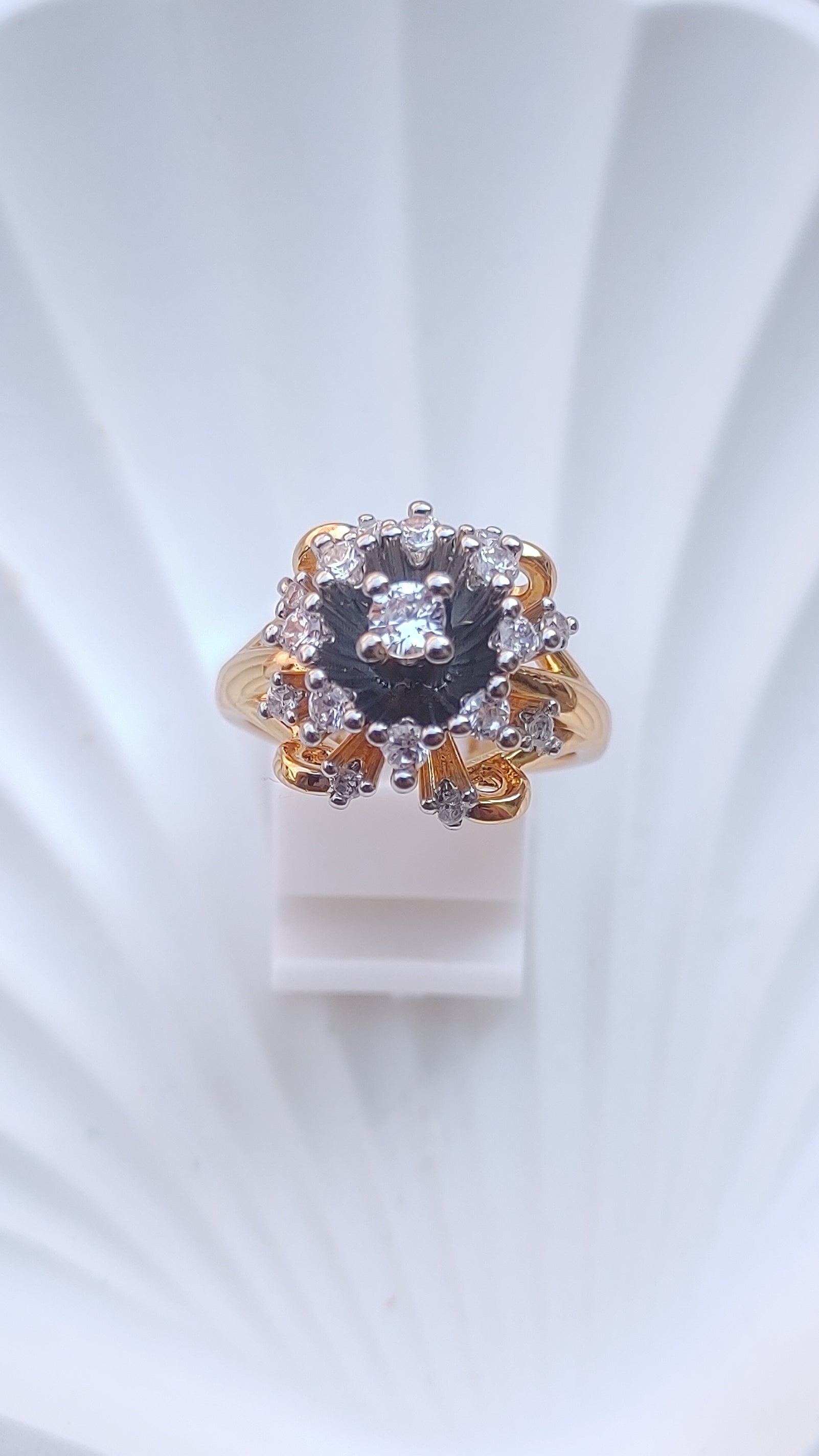 Diamond cut Zircon | judao ring | 22k gold polish | MR-109