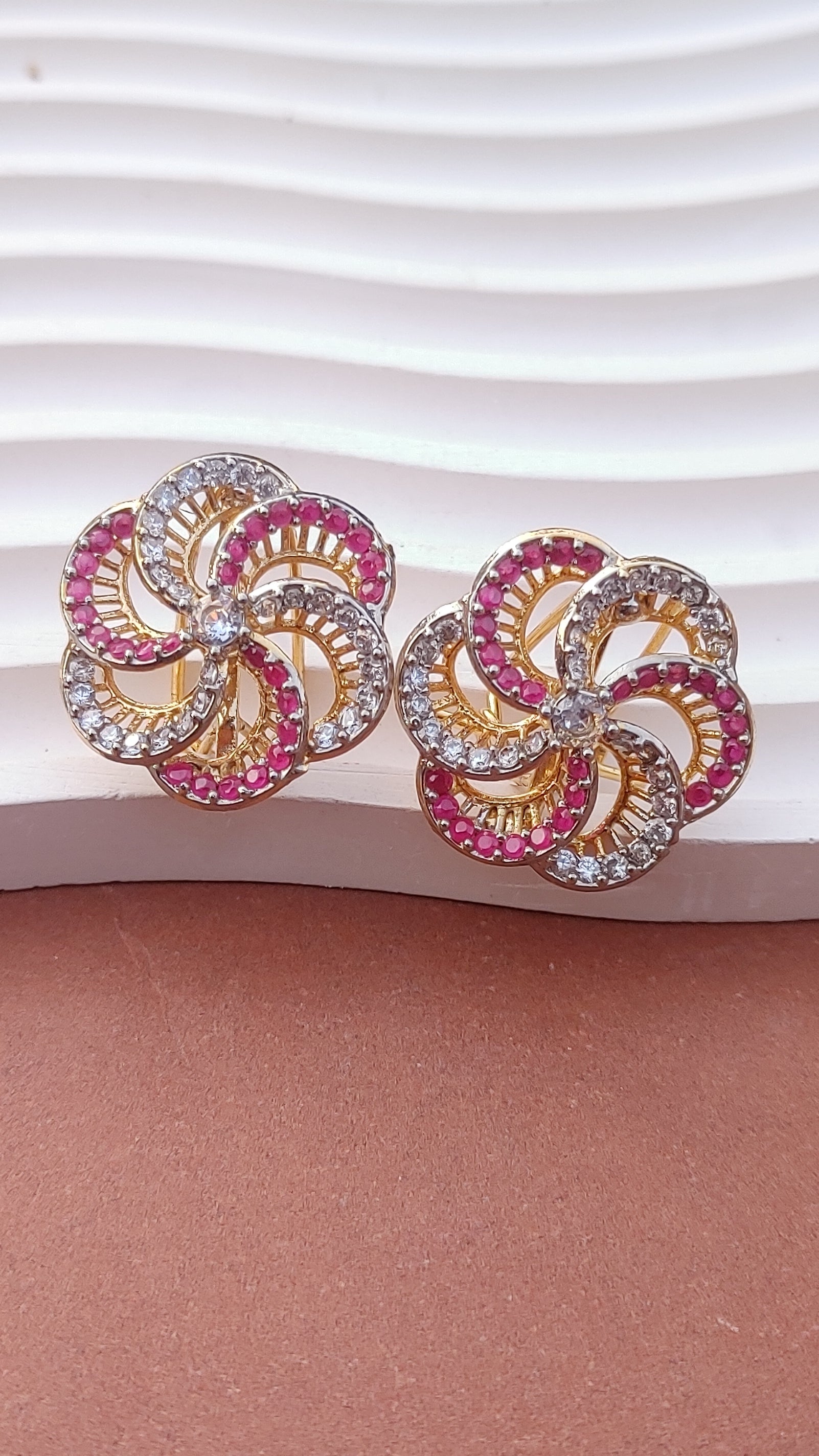 4 colors/Handmade Judao earrings with Real Stone Original 18K Gold Polish/ME-323