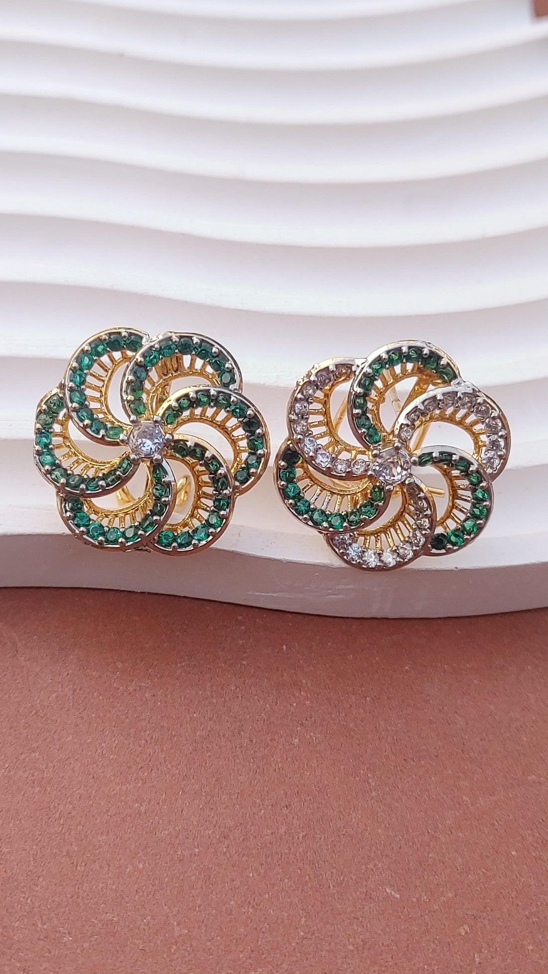 4 colors/Handmade Judao earrings with Real Stone Original 18K Gold Polish/ME-323