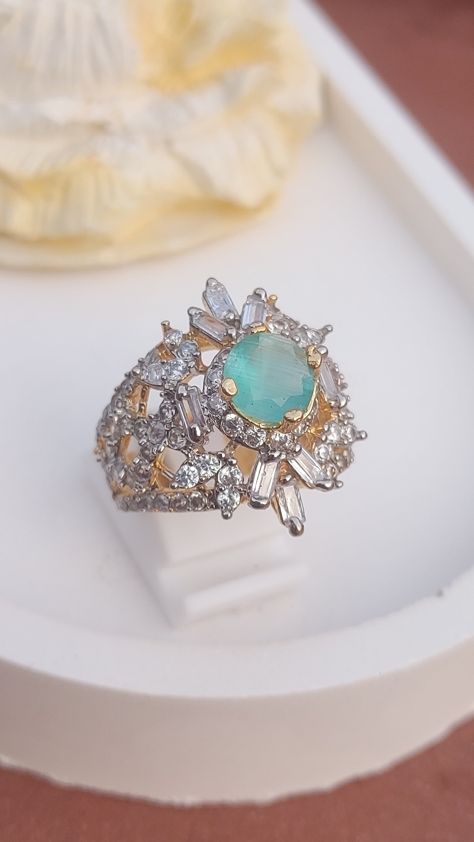 6 Colors | Zircon Judao Rings with Real Stone | 18K Gold Polish | Adjustable Size | 3Yrs Warranty | MR-355
