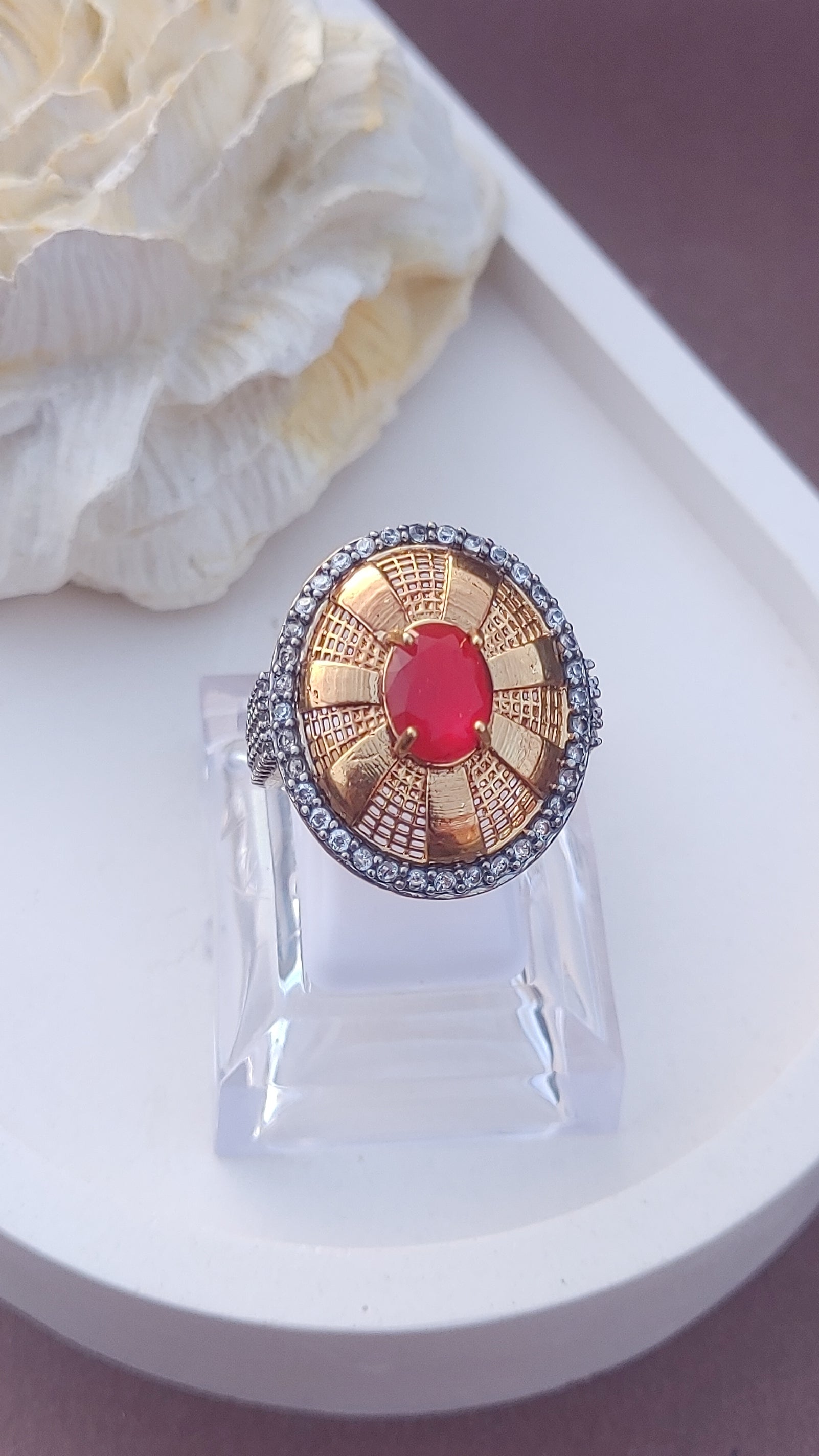 Diamond cut Zircon | judao ring | 22k gold polish | MR-912 (Copy)