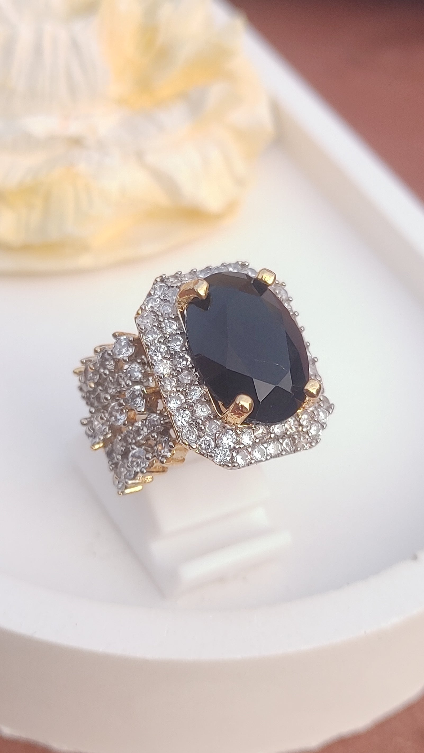 7Colors | Zircon Judao Rings with Real Stone | 18K Gold Polish | Adjustable Size | 3Yrs Warranty | MR-202