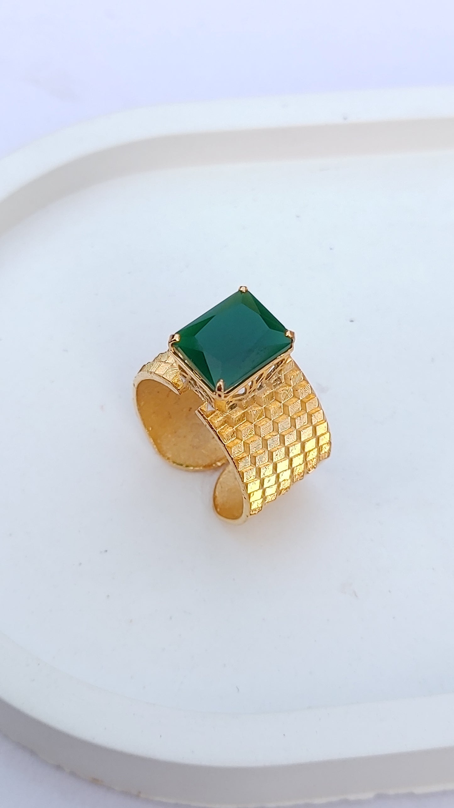 5 Colors | Zircon Judao Rings with Real Stone | 18K Gold Polish | Adjustable Size | 3Yrs Warranty | MR-351