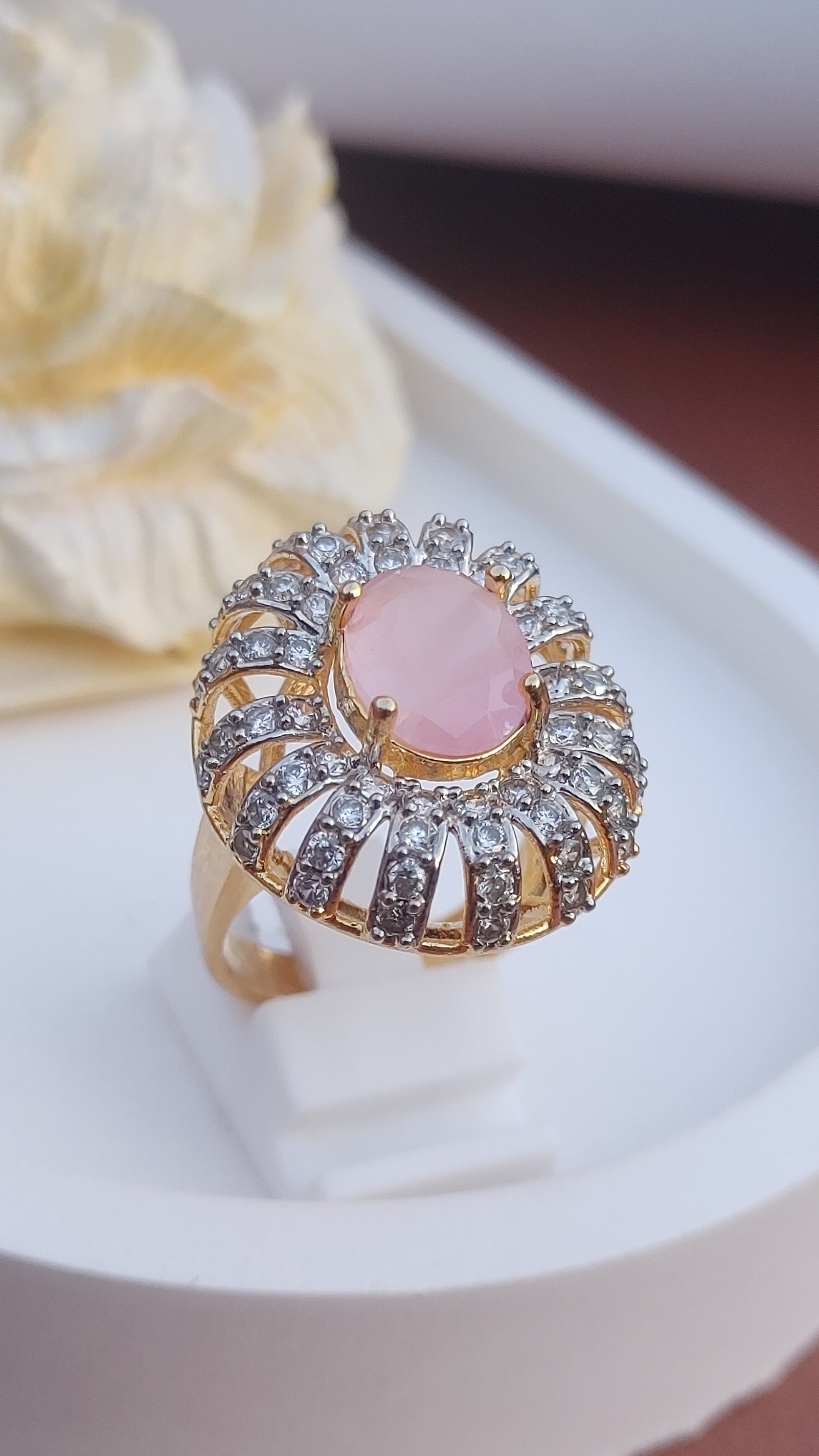 8Colors | Zircon Judao Rings with Real Stone | 18K Gold Polish | Adjustable Size | 3Yrs Warranty | MR-326