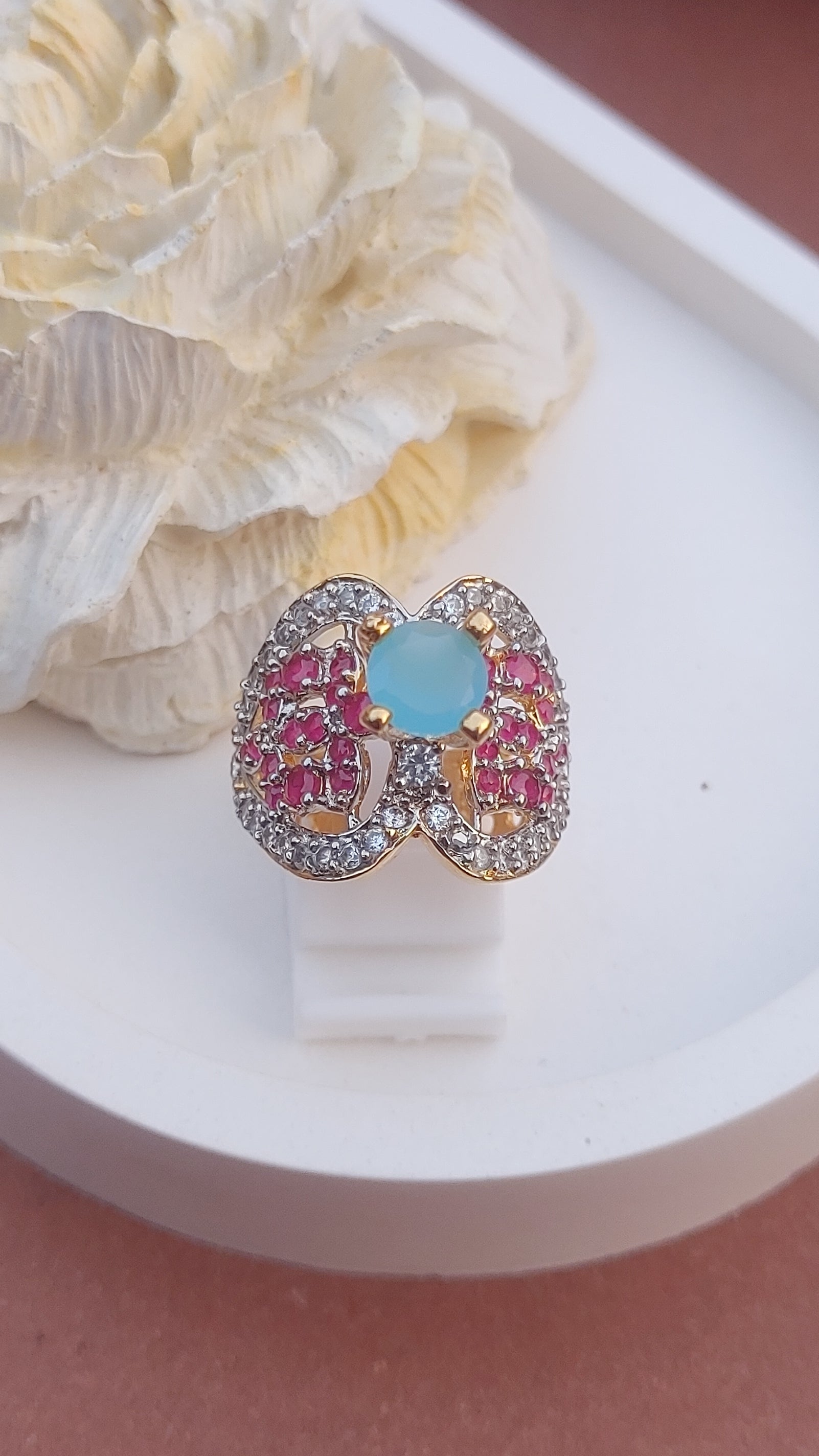 6Colors | Zircon Judao Rings with Real Stone | 18K Gold Polish | Adjustable Size | 3Yrs Warranty | MR-113