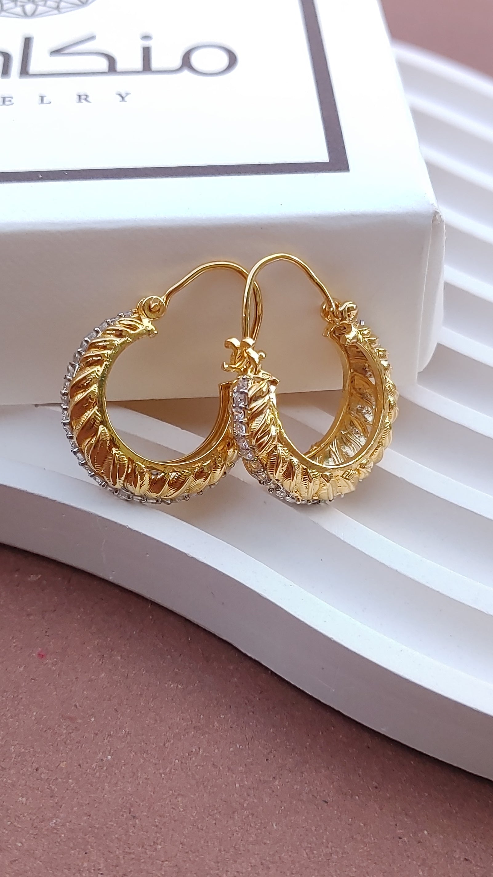 4 Designs Handmade Judao  bali with Real Stone Original 18K Gold Polish/ME-344