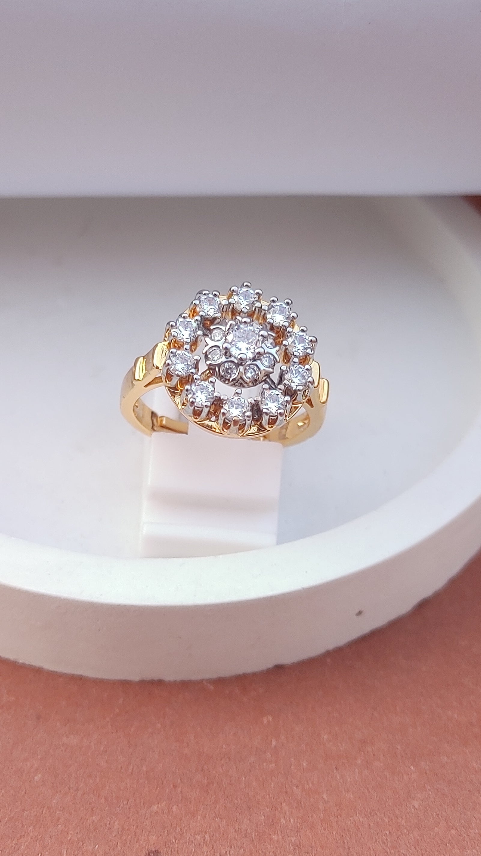 Diamond cut Zircon | judao ring | 22k gold polish | MR-140