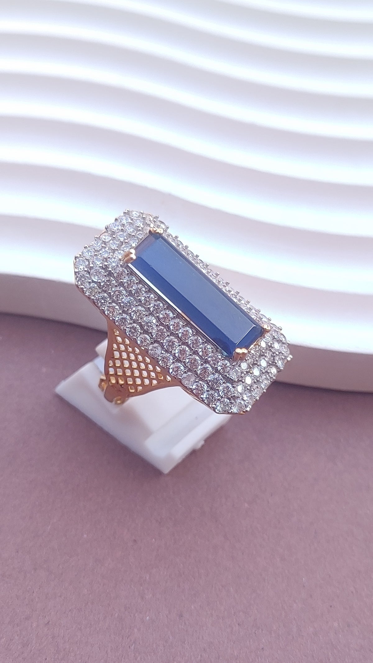 7Colors | Zircon Judao Rings with Real Stone | 18K Gold Polish | Adjustable Size | 3Yrs Warranty | MR-363