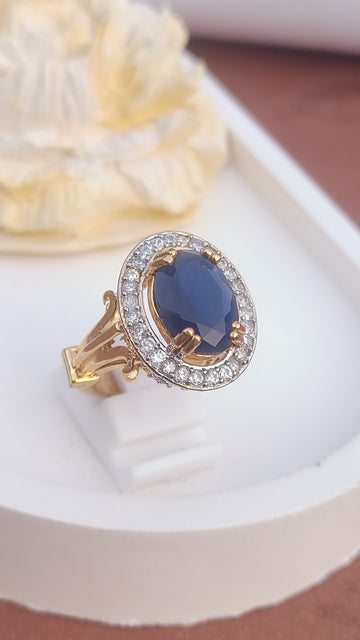 5Colors | Zircon Judao Rings with Real Stone | 18K Gold Polish | Adjustable Size | 3Yrs Warranty | MR-477