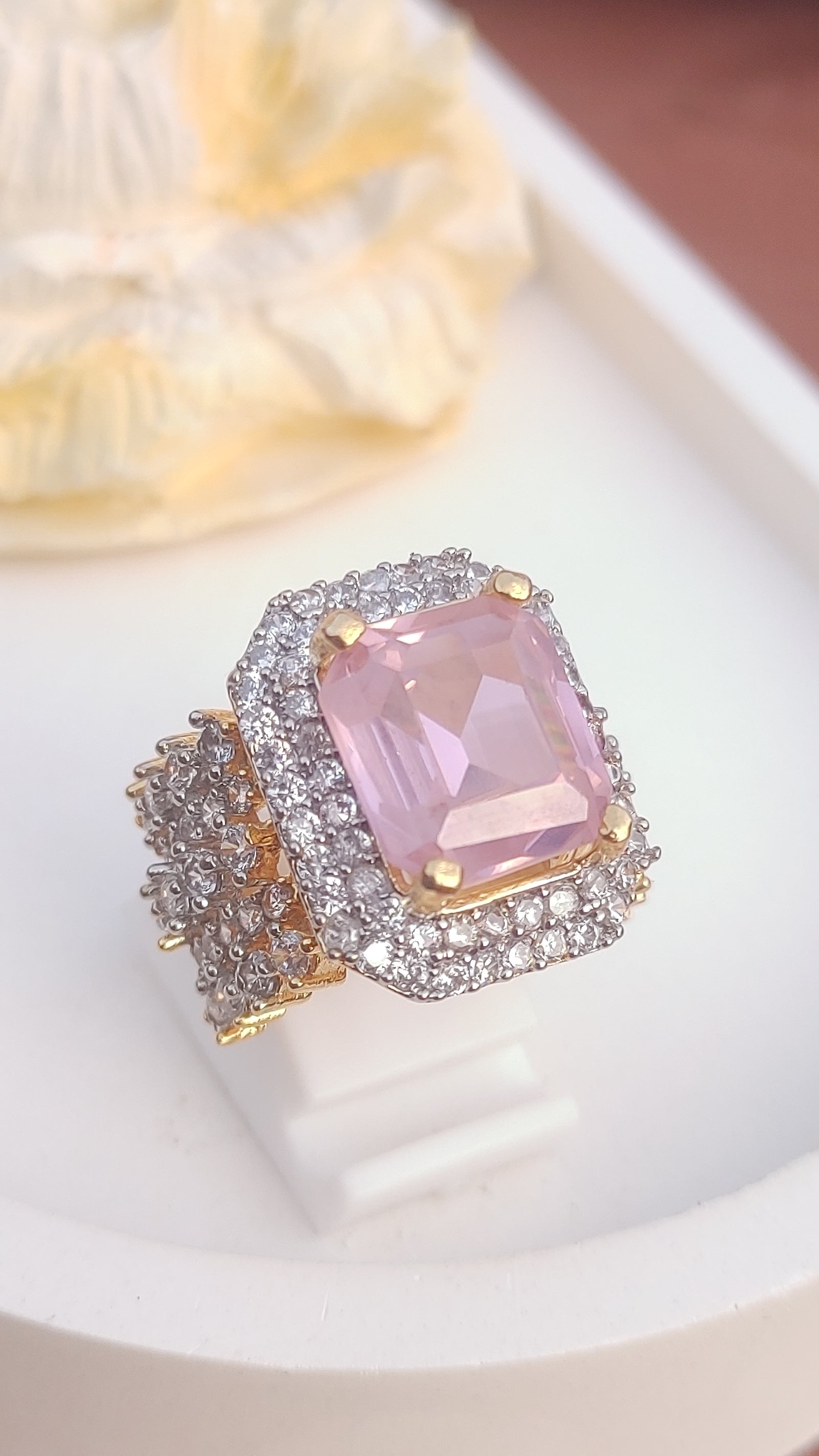 7Colors | Zircon Judao Rings with Real Stone | 18K Gold Polish | Adjustable Size | 3Yrs Warranty | MR-202