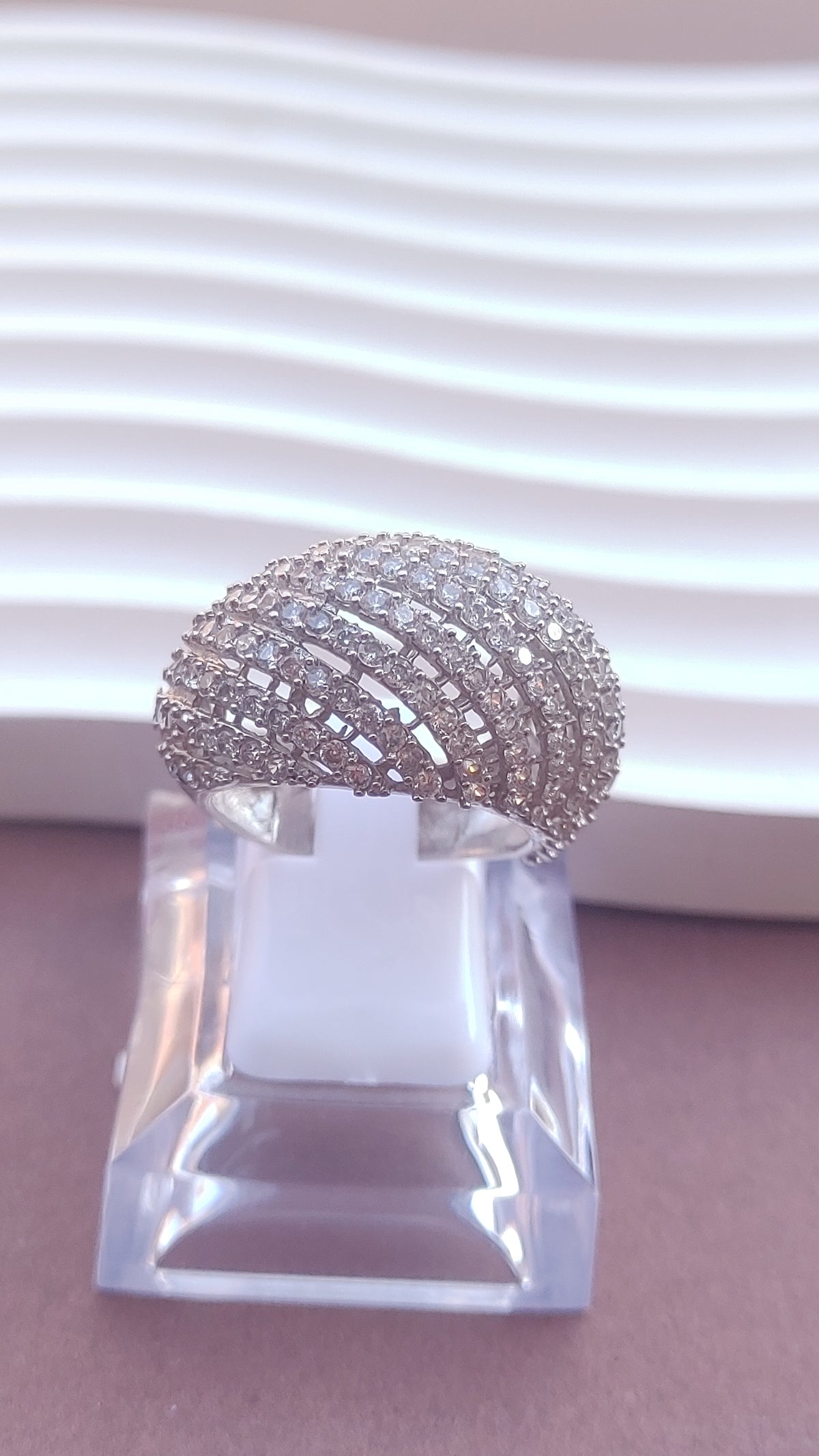 Diamond cut Zircon | judao ring | silver polish | MR-106