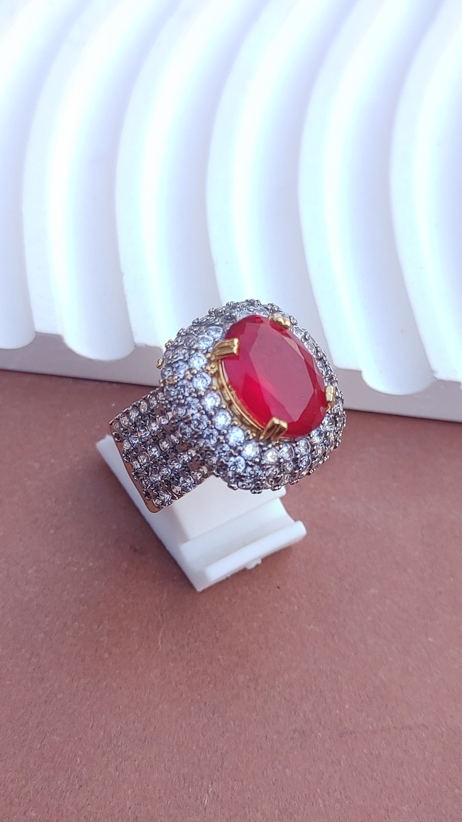 9Colors | Zircon Judao Rings with Real Stone | 18K Gold Polish | Adjustable Size | 3Yrs Warranty | MR-364