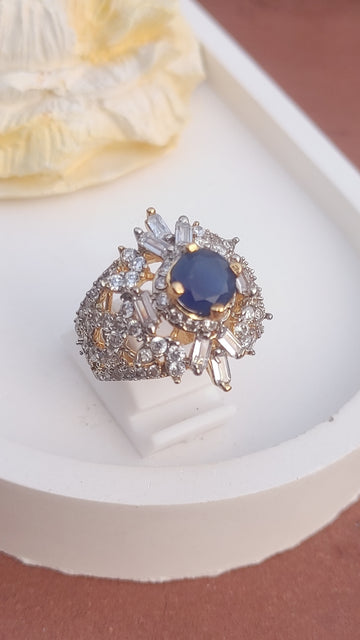 6 Colors | Zircon Judao Rings with Real Stone | 18K Gold Polish | Adjustable Size | 3Yrs Warranty | MR-355