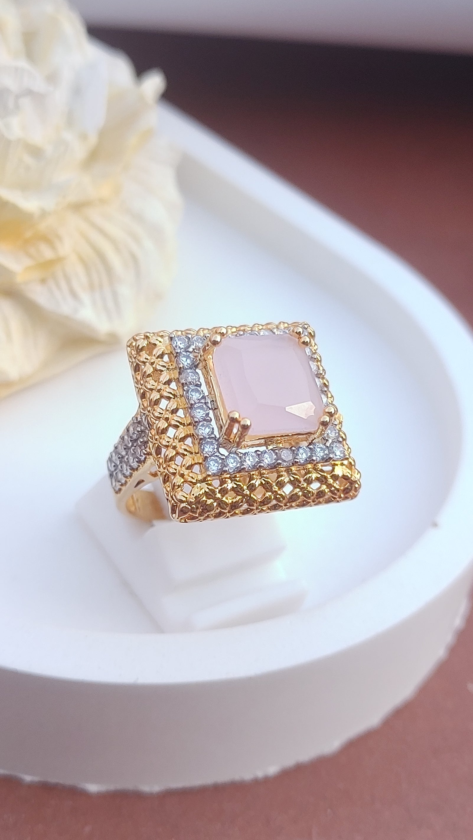8Colors | Zircon Judao Rings with Real Stone | 18K Gold Polish | Adjustable Size | 3Yrs Warranty | MR-255