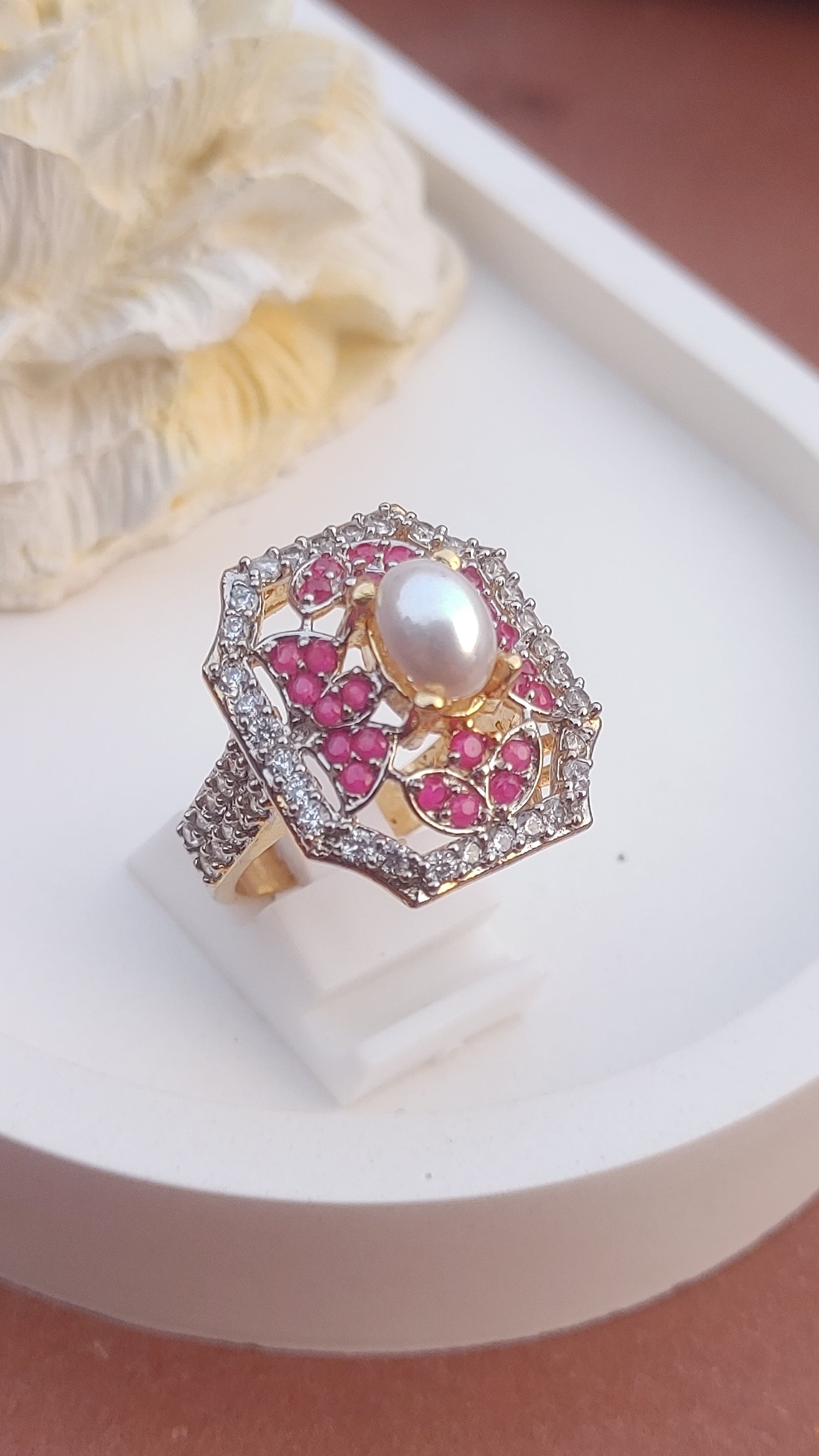 6Colors | Zircon Judao Rings with Real Stone | 18K Gold Polish | Adjustable Size | 3Yrs Warranty | MR-476