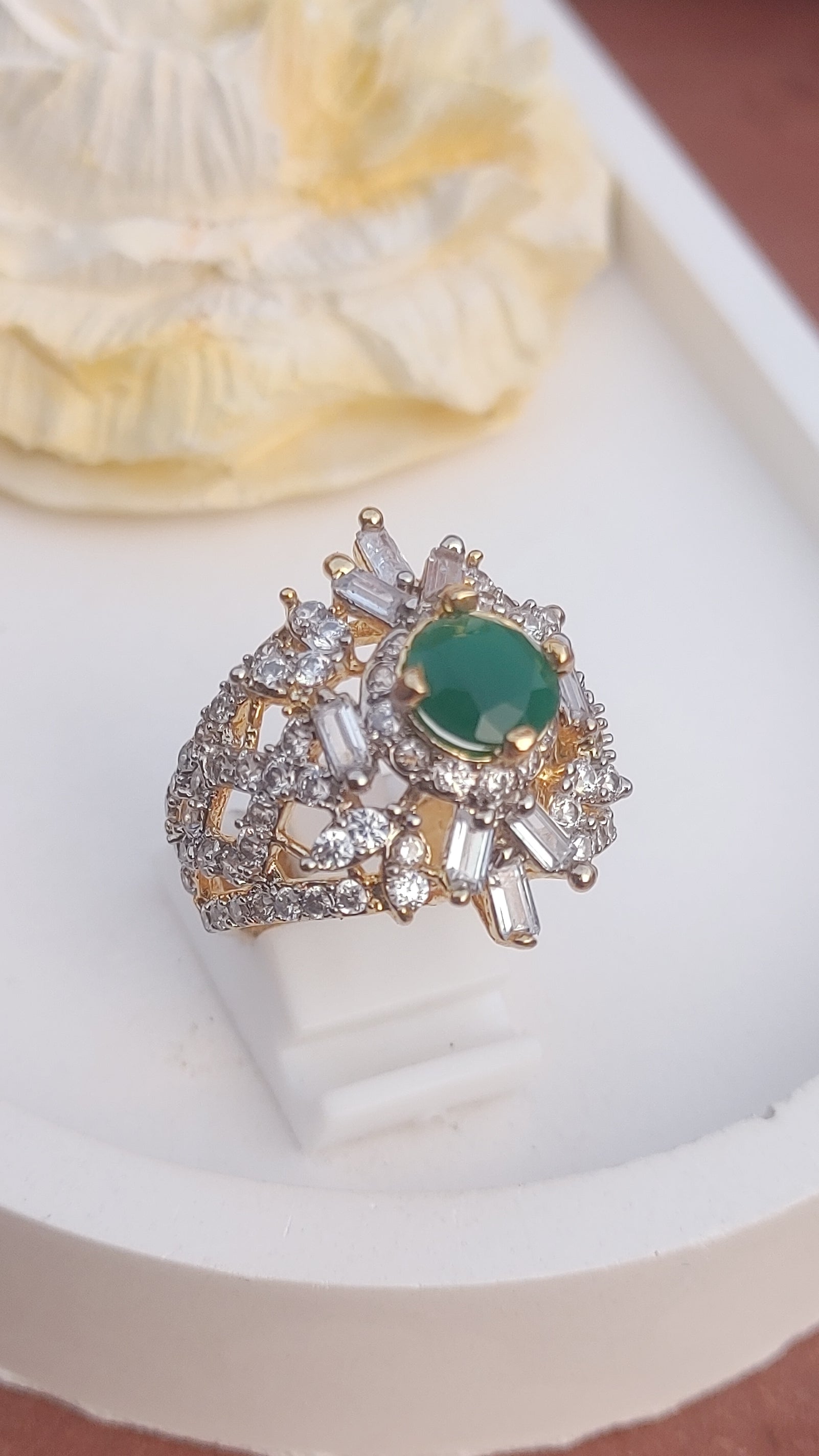 6 Colors | Zircon Judao Rings with Real Stone | 18K Gold Polish | Adjustable Size | 3Yrs Warranty | MR-355