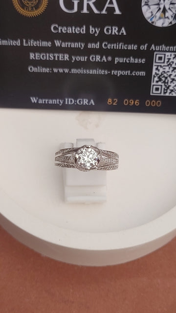 925 SILVER STERLING RING WITH MOISSANITE DIAMOND - s12