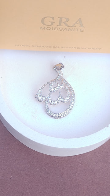 925 SILVER STERLING ALLAH LOCKET WITH MOISSANITE DIAMOND - s40