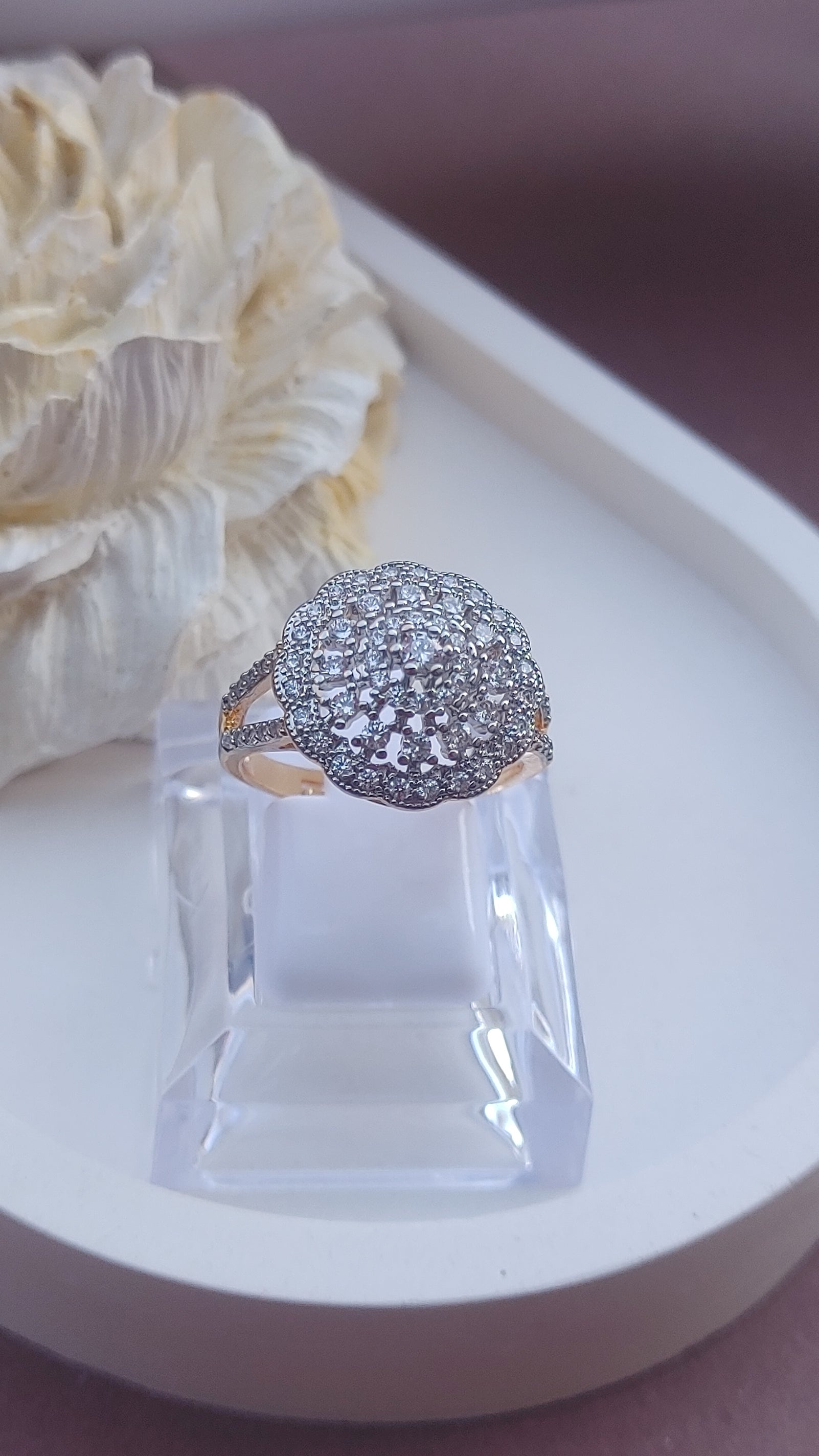 Diamond cut Zircon | judao ring | 22k gold polish | MR-201