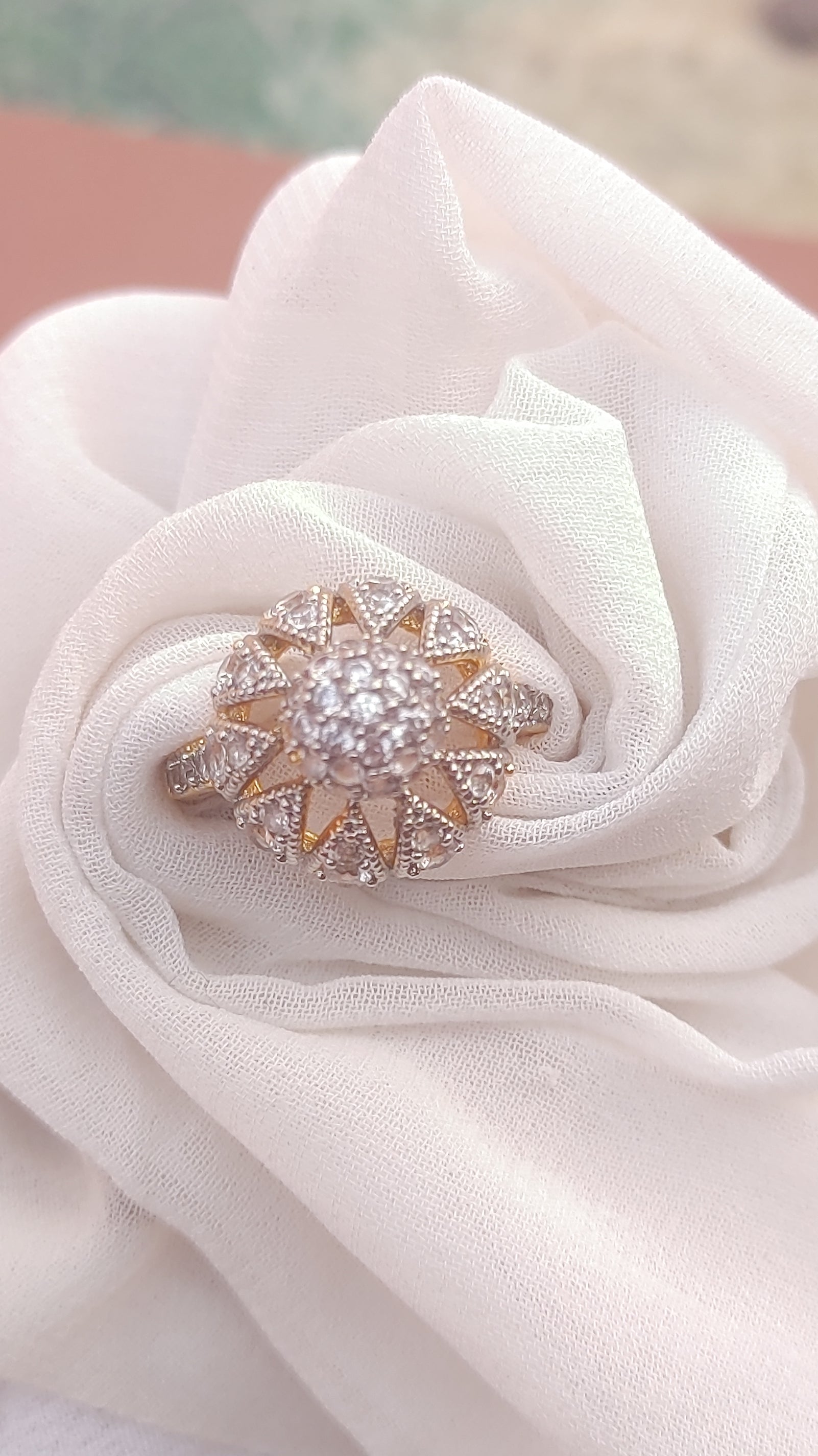 Diamond cut Zircon | judao ring | 22k gold polish | MR-190