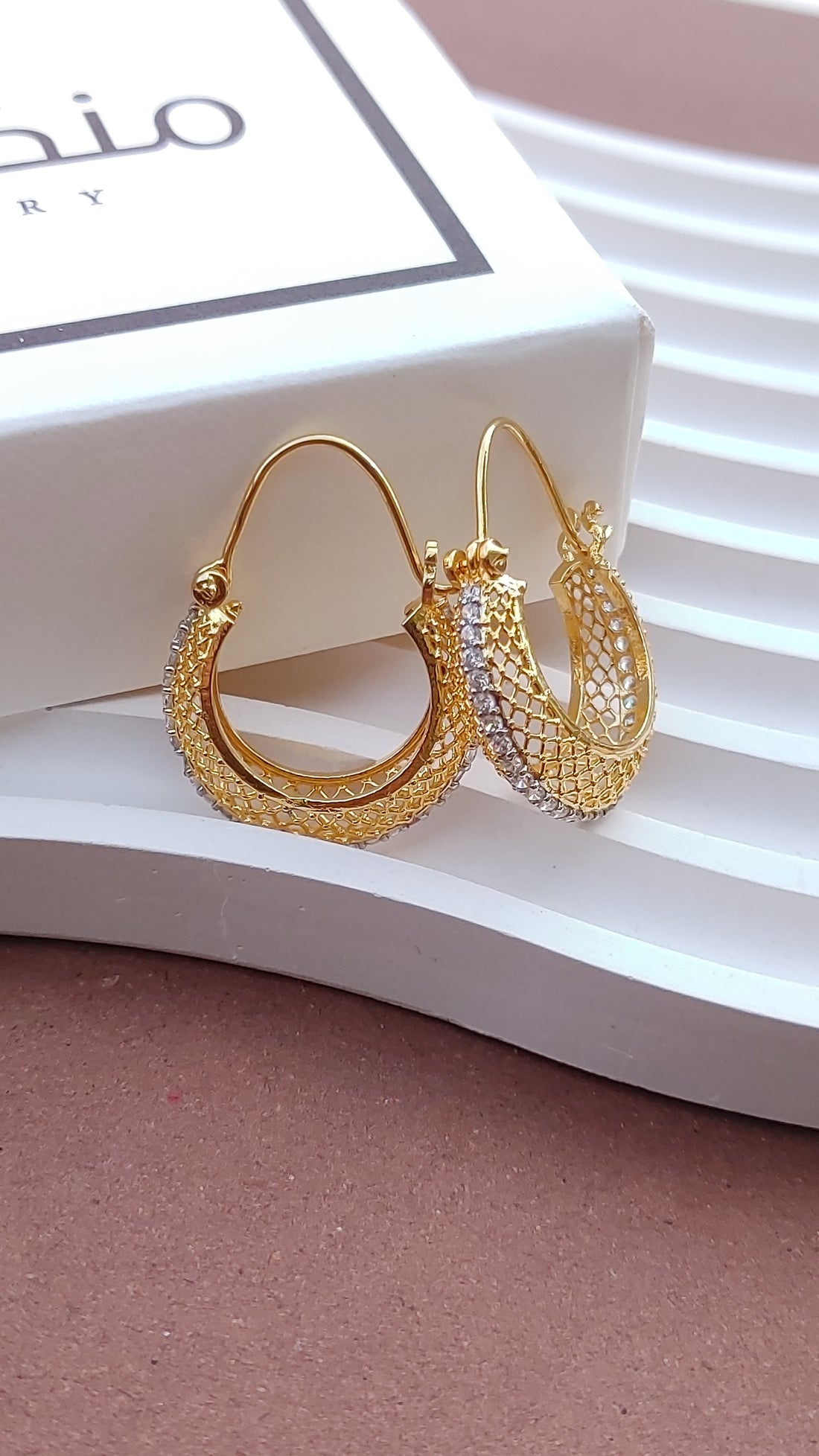 4 Designs Handmade Judao  bali with Real Stone Original 18K Gold Polish/ME-344