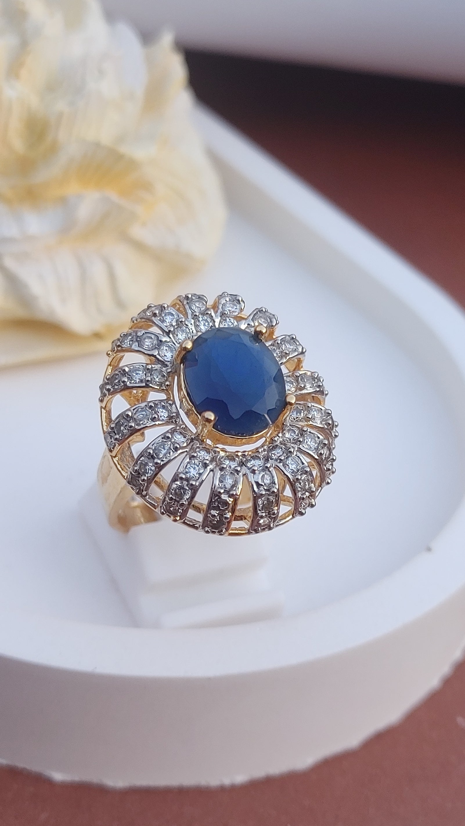 8Colors | Zircon Judao Rings with Real Stone | 18K Gold Polish | Adjustable Size | 3Yrs Warranty | MR-326
