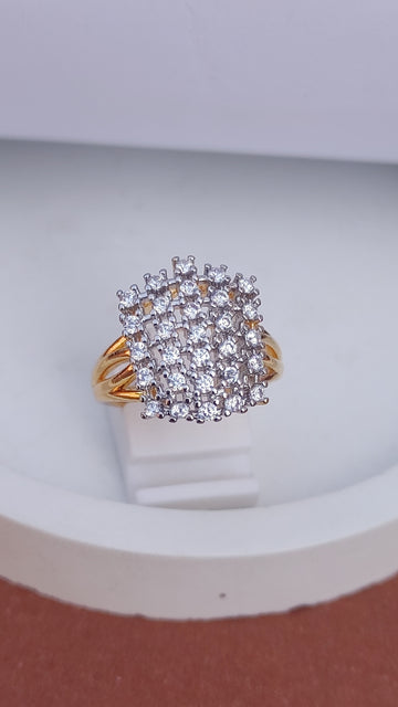 Diamond cut Zircon | judao ring | 22k gold polish | MR-145