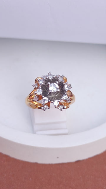 Diamond cut Zircon | judao ring | 22k gold polish | MR-109