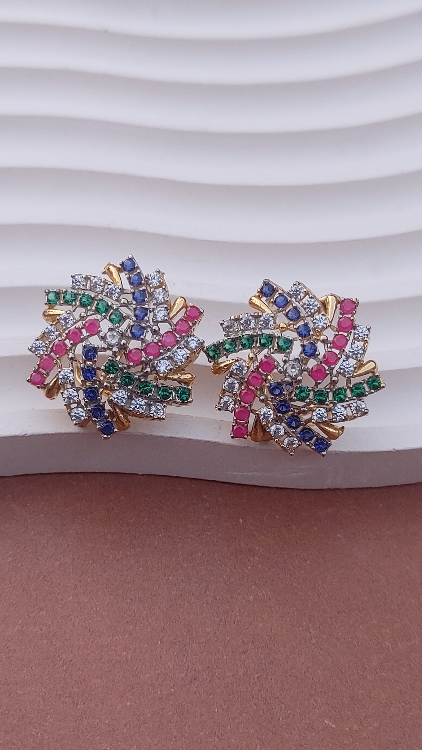 4 colors/Handmade Judao earrings with Real Stone Original 18K Gold Polish/ME-324