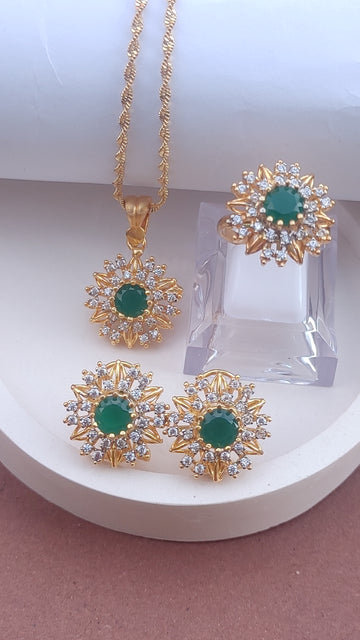4Colors | Handmade Locket set in Diamond Cut & Zircons | 22K Gold Plated | MK-097